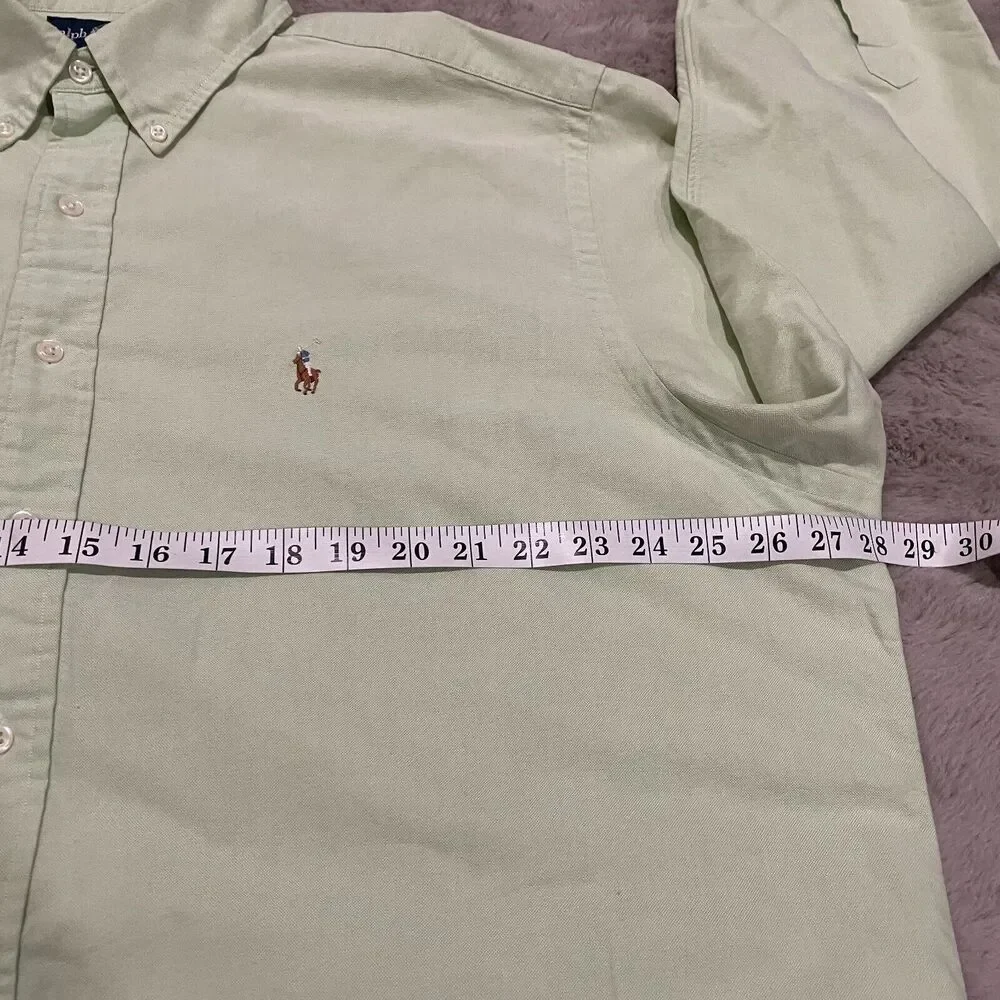 Ralph Lauren Yarmouth Classic Button-Down Shirt‎ Men's 17.5 Preppy Pastel Green